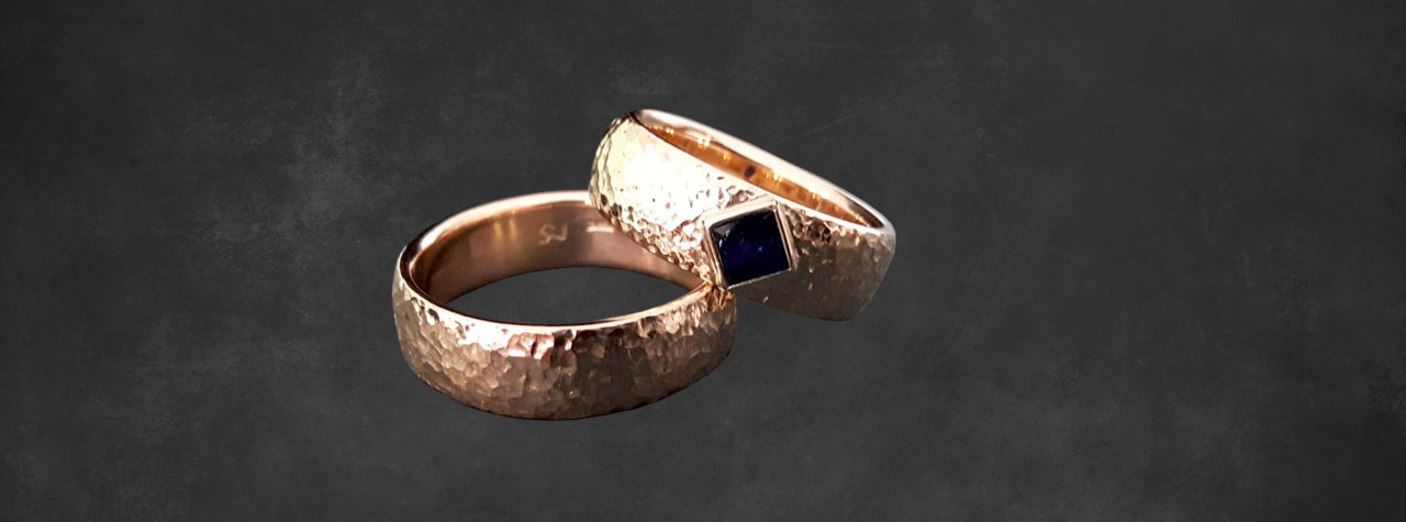 Trauringe 585/- Rotgold - Saphir Trauringe 585/- Rotgold - Saphir